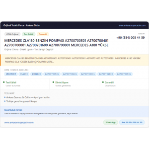 MERCEDES CLA180 BENZİN POMPASI A2700700501 MERCEDES CLA180 BENZİN POMPASI A2700700501
