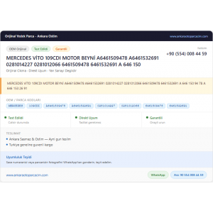 MERCEDES VİTO 109CDI MOTOR BEYNİ
