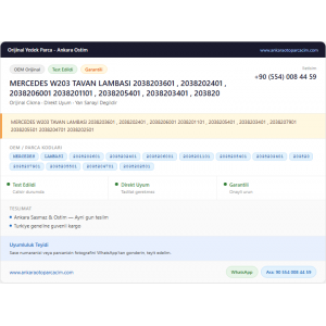 MERCEDES W203 TAVAN LAMBASI 2038203601