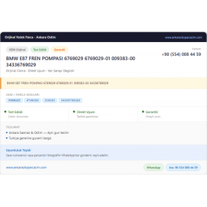 BMW E87 FREN POMPASI 6769029 BMW E87 FREN POMPASI 6769029