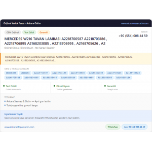 MERCEDES W216 TAVAN LAMBASI A2218700587 MERCEDES W216 TAVAN LAMBASI A2218700587