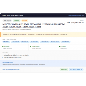 MERCEDES W220 AKÜ BEYNİ 2205460641 MERCEDES W220 AKÜ BEYNİ 2205460641
