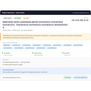 MERCEDES W203 ŞANZIMAN BEYNİ 0355453032 MERCEDES W203 ŞANZIMAN BEYNİ 0355453032