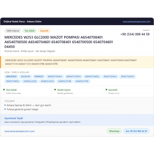 MERCEDES W253 GLC200D MAZOT POMPASI MERCEDES W253 GLC200D MAZOT POMPASI