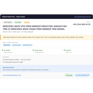 MERCEDES W639 VİTO FREN MERKEZİ MERCEDES W639 VİTO FREN MERKEZİ