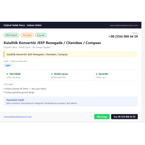 Katalitik Konvertör JEEP Renegade / Cherokee / Compass