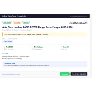 Arka Stop Lambası LAND ROVER Range Rover Evoque 2019-2026 Arka Stop Lambası LAND ROVER Range Rover Evoque 2019-2026
