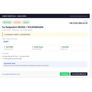 Su Radyatörü SKODA / VOLKSWAGEN